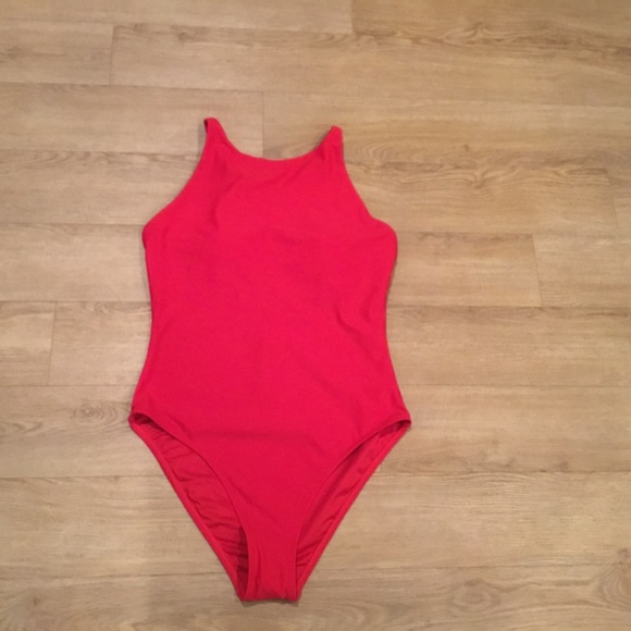 Women's High Neckline One Piece Cross Back Bathing Suit - Picture 5 of 7